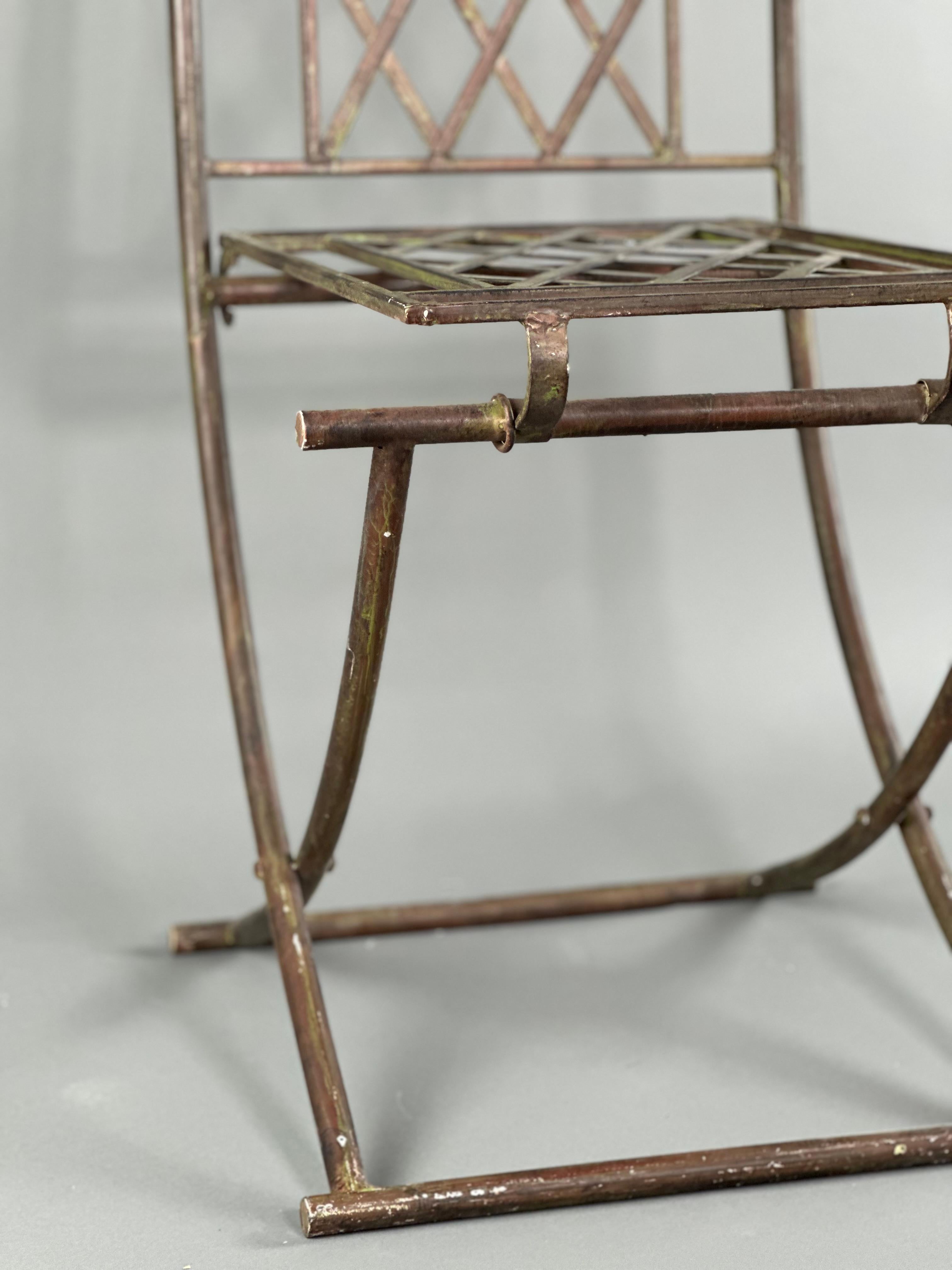 French outdoor folding chairs - Metal For Sale 1