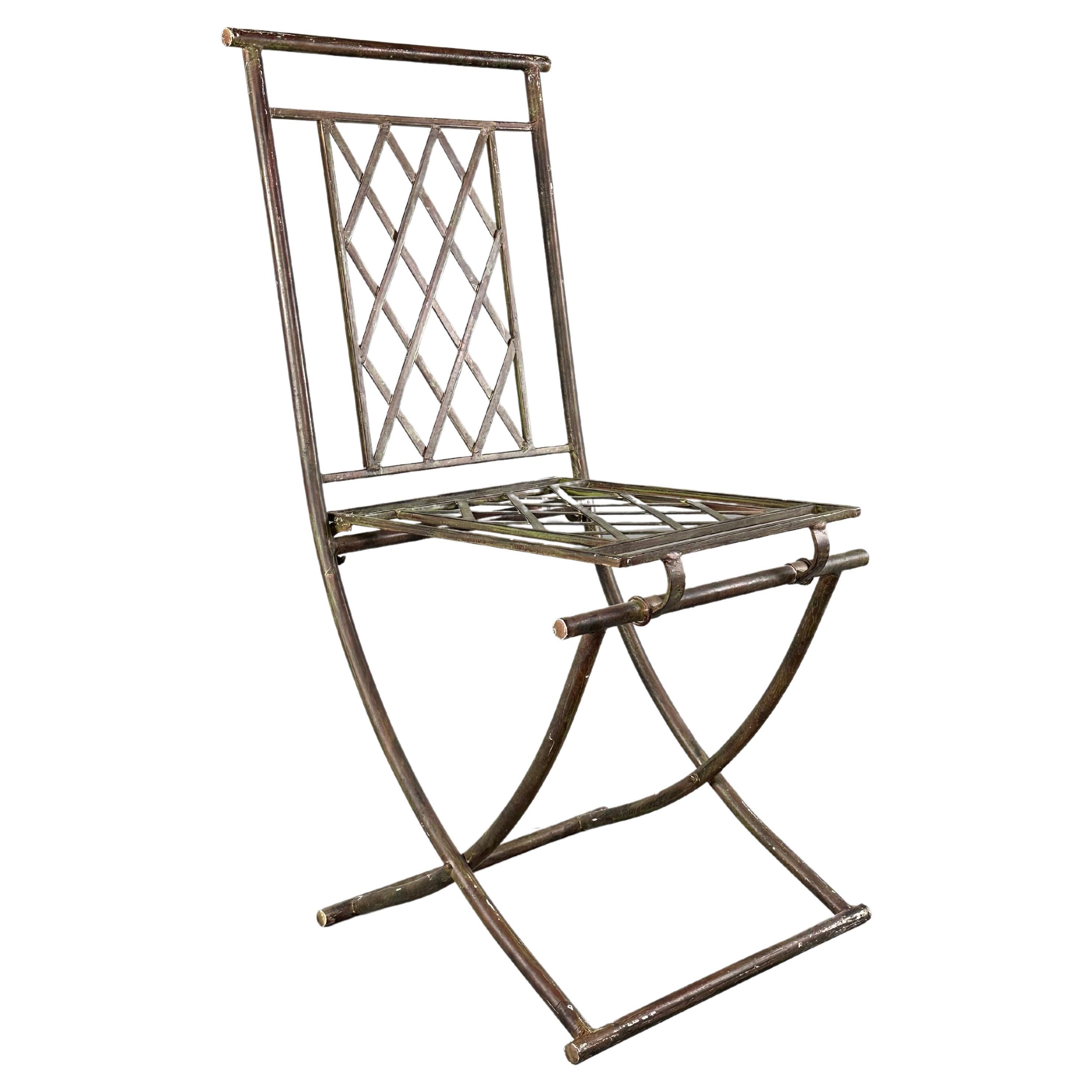 French outdoor folding chairs - Metal  For Sale