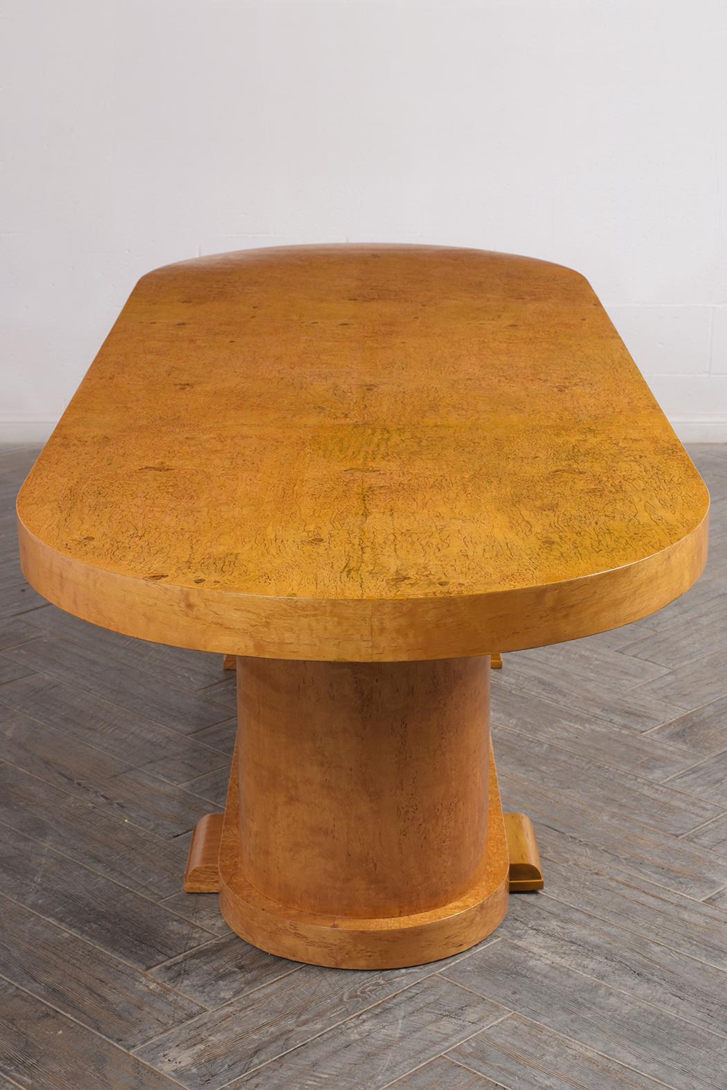 French Art Deco Burled Dining Table