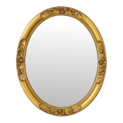 French Oval Bevelled Mirror with Rose Gold Finish 58cm