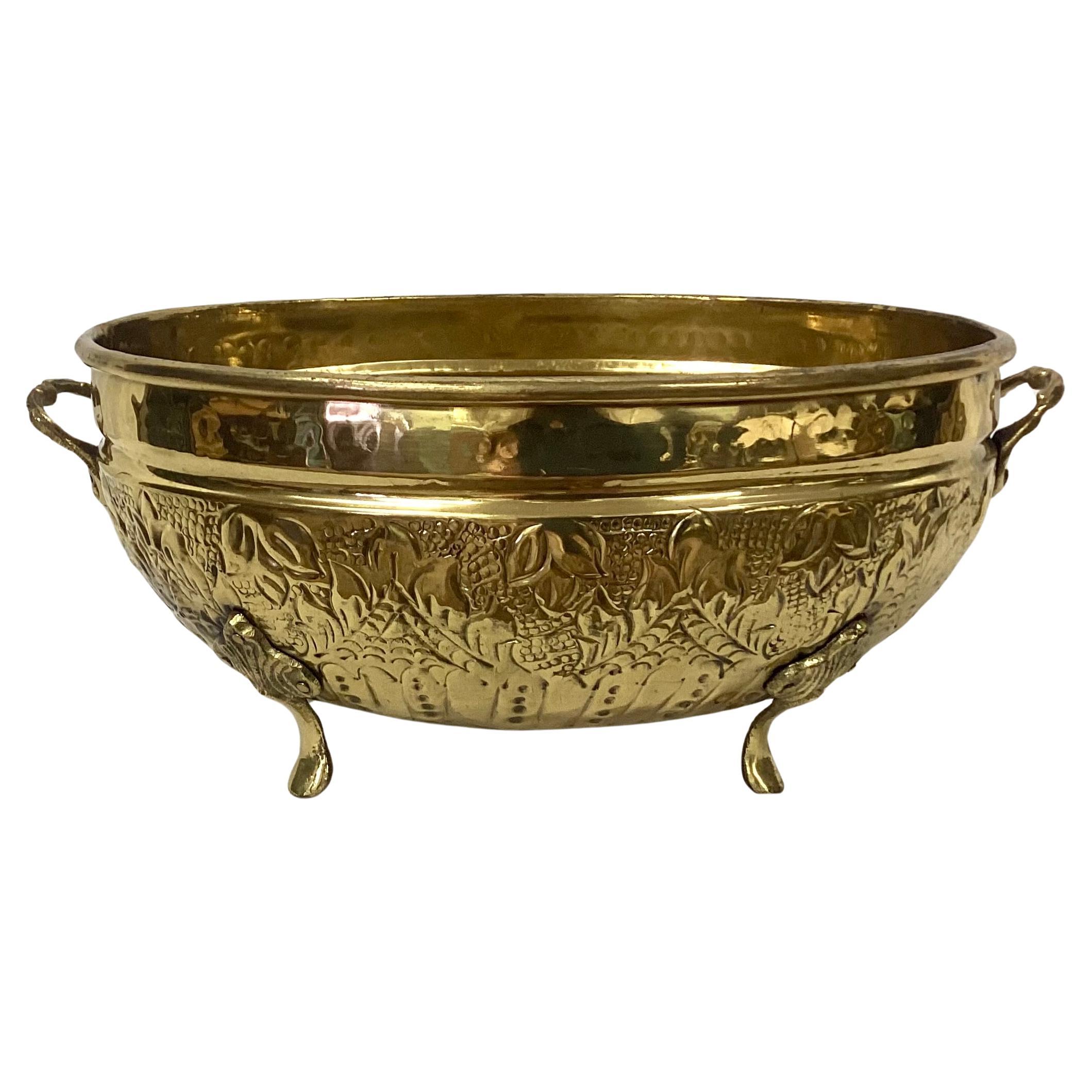 French Oval Brass Planter / Jardiniere For Sale 1
