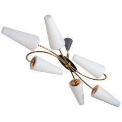 French Oval Chandelier by Lunel, circa 1960