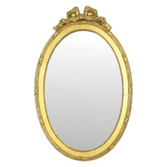 Espejo Ovalado Francés de Corte Facetado con Lazo Clásico 51cm