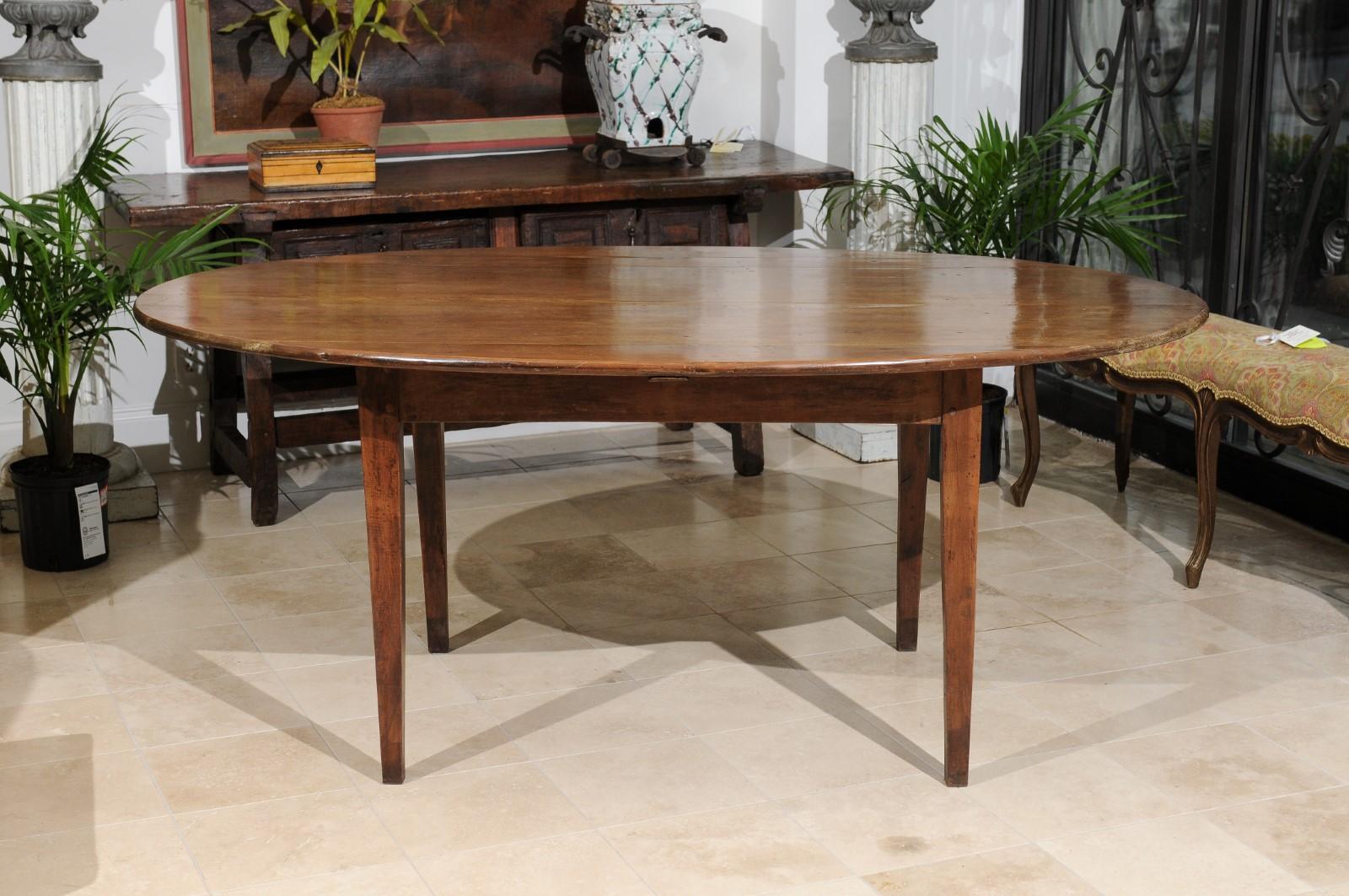  French Oval Farm Table with Tapered Legs 1