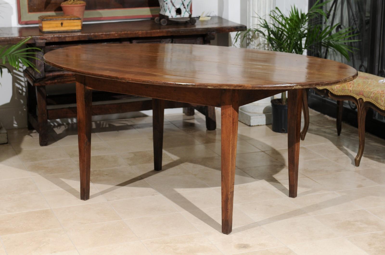  French Oval Farm Table with Tapered Legs 4