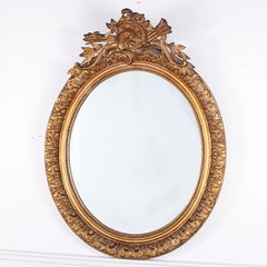 French Oval Gilt Mirror, Circa 1890