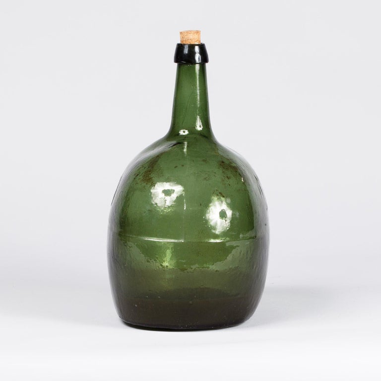French Oval Glass Bonbonne Bottle, Early 1900s at 1stDibs