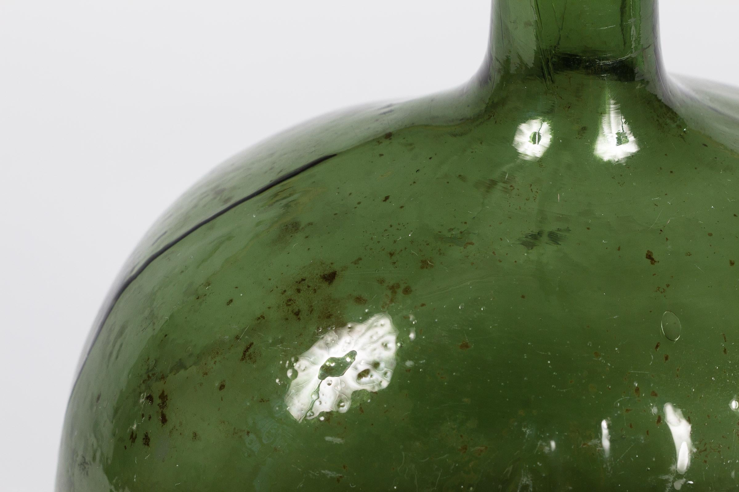 French Oval Glass Bonbonne Bottle, Early 1900s 2
