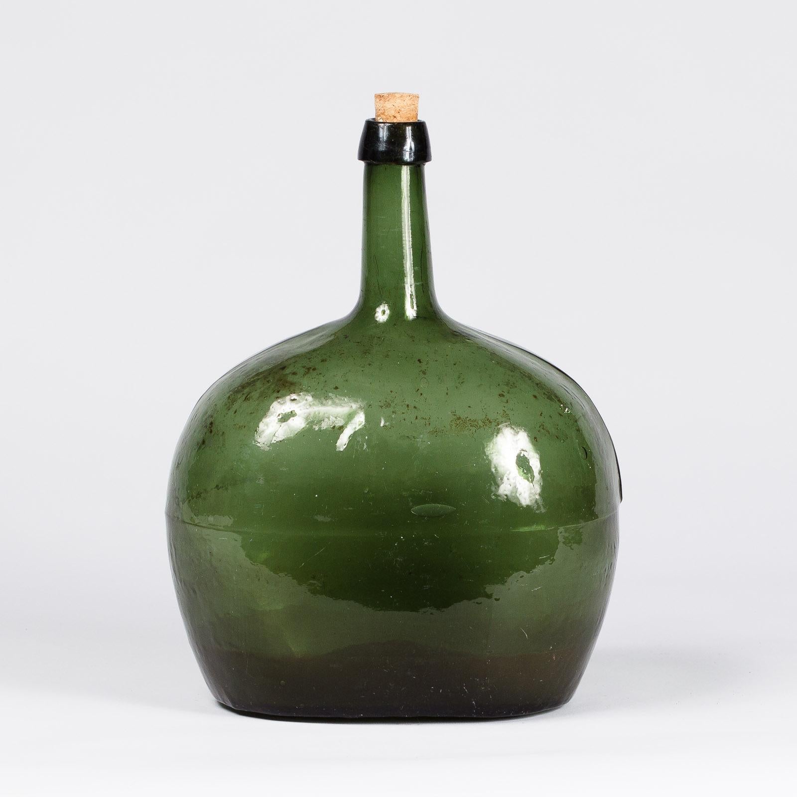 French Oval Glass Bonbonne Bottle, Early 1900s 3