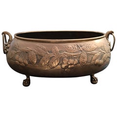 Antique French Oval Jardiniere or Planter Ball and Claw Feet, 19th Century