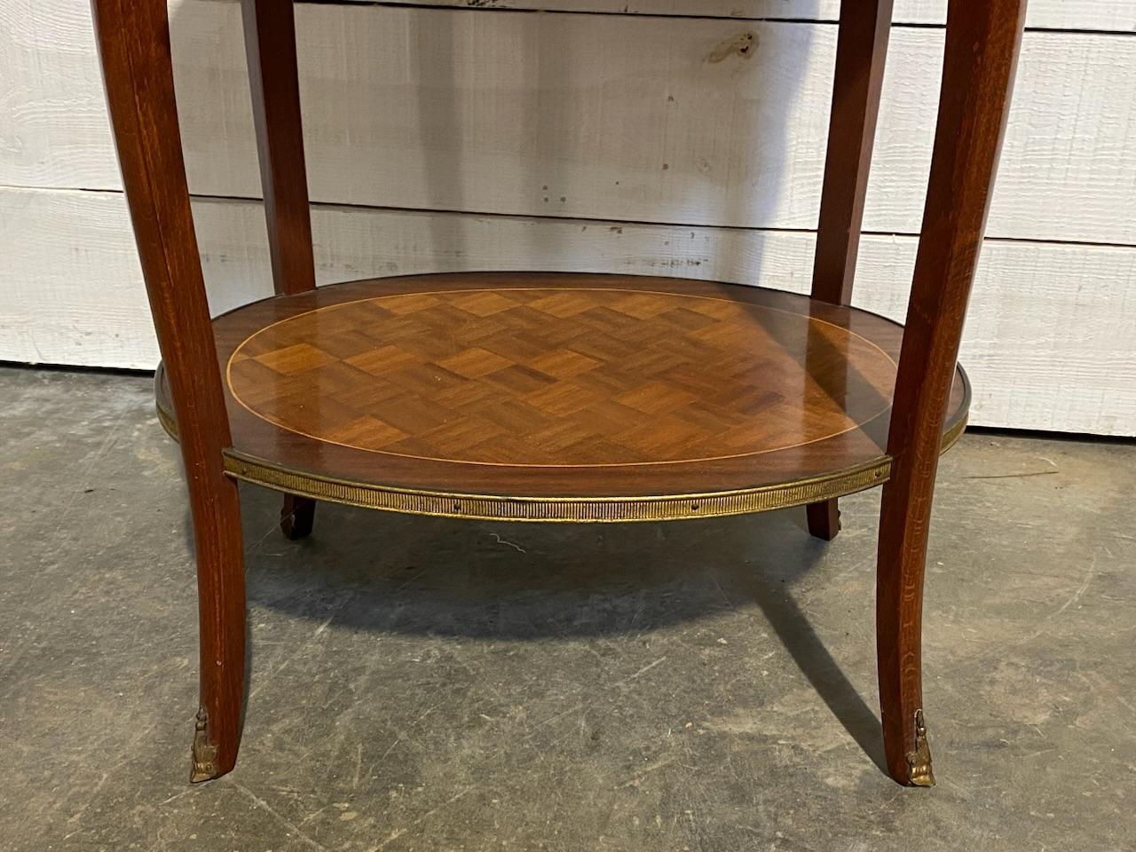 20th Century French Oval Lamp Table with Drawer For Sale