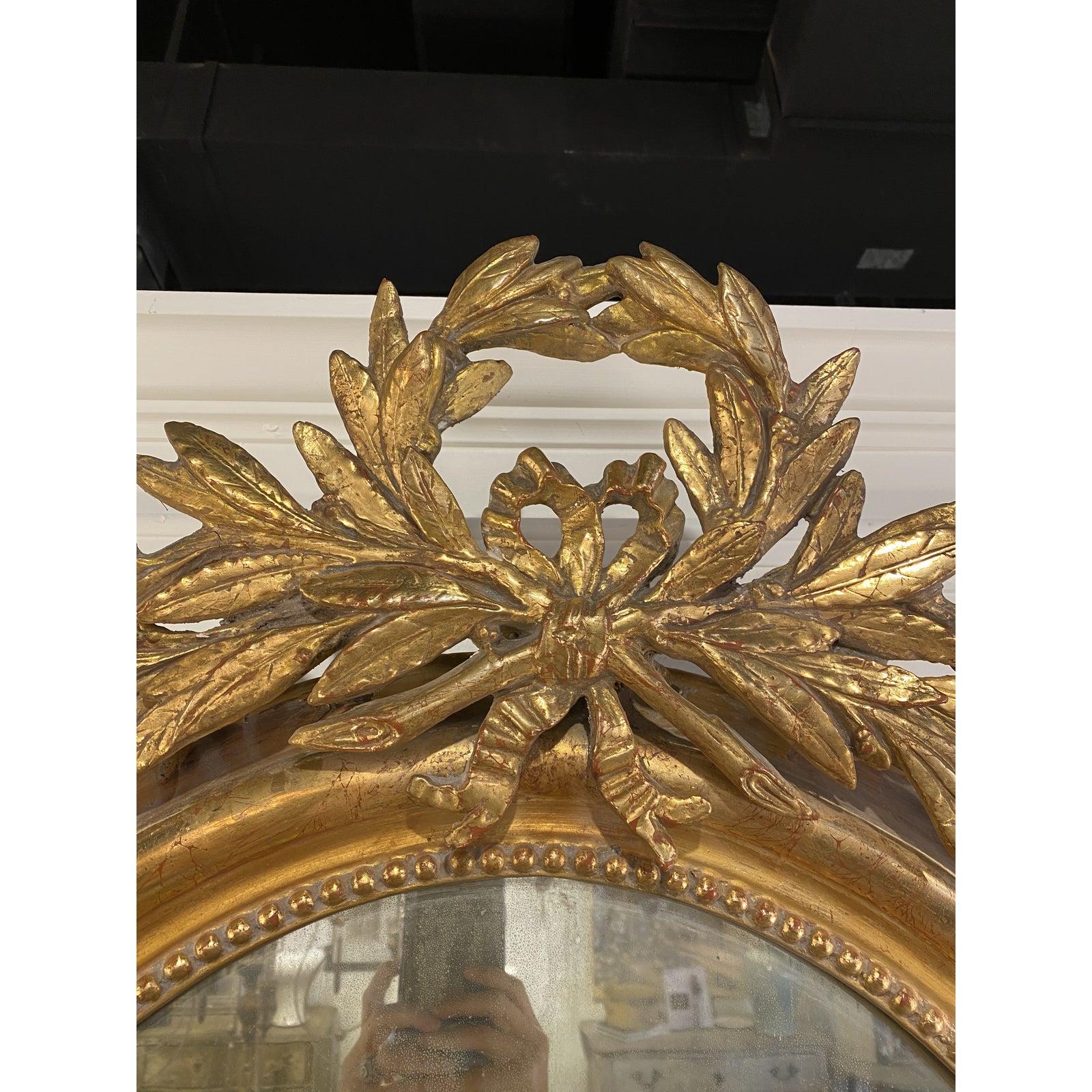 Gilt French Oval Louis Philippe Mirror For Sale
