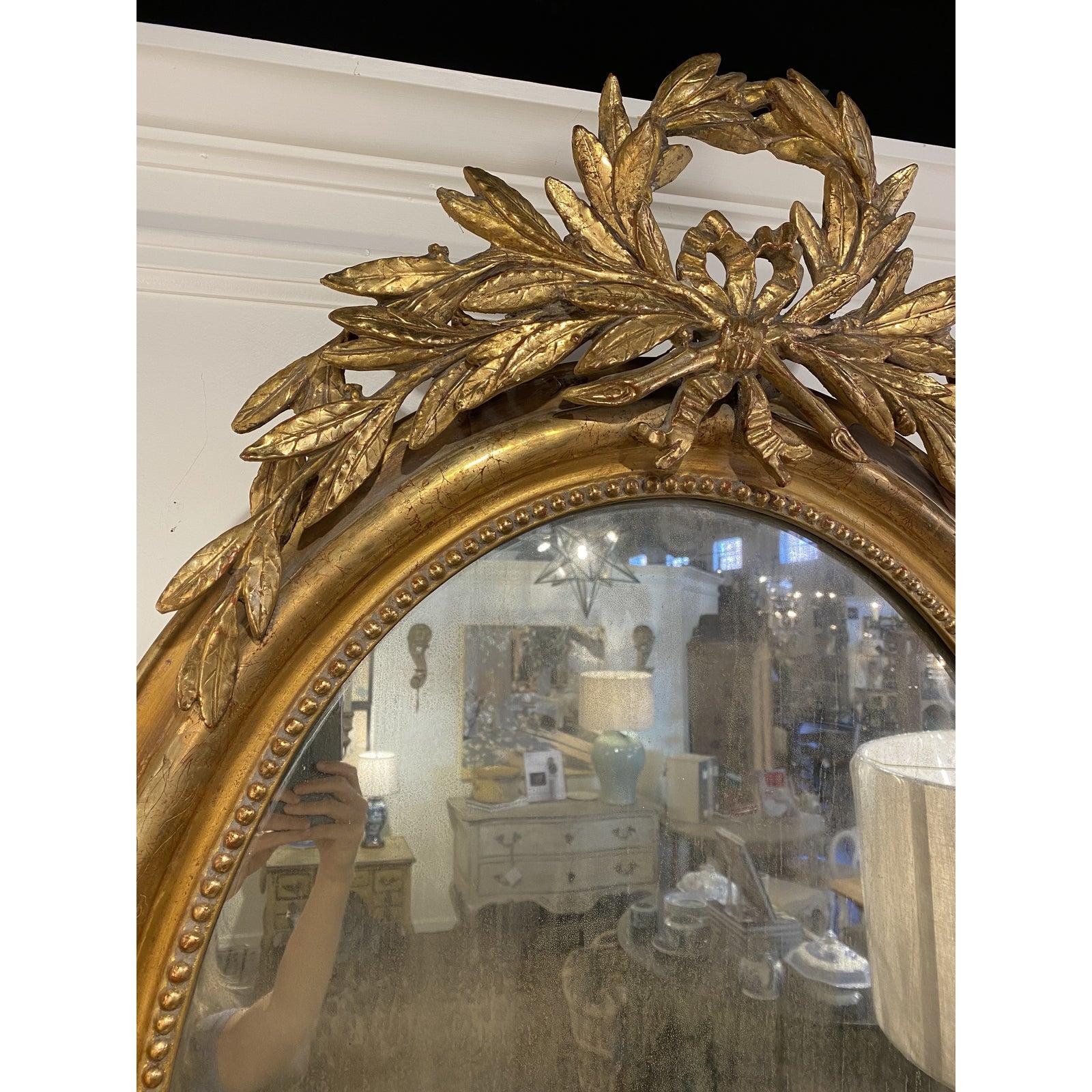French Oval Louis Philippe Mirror In Good Condition For Sale In Atlanta, GA