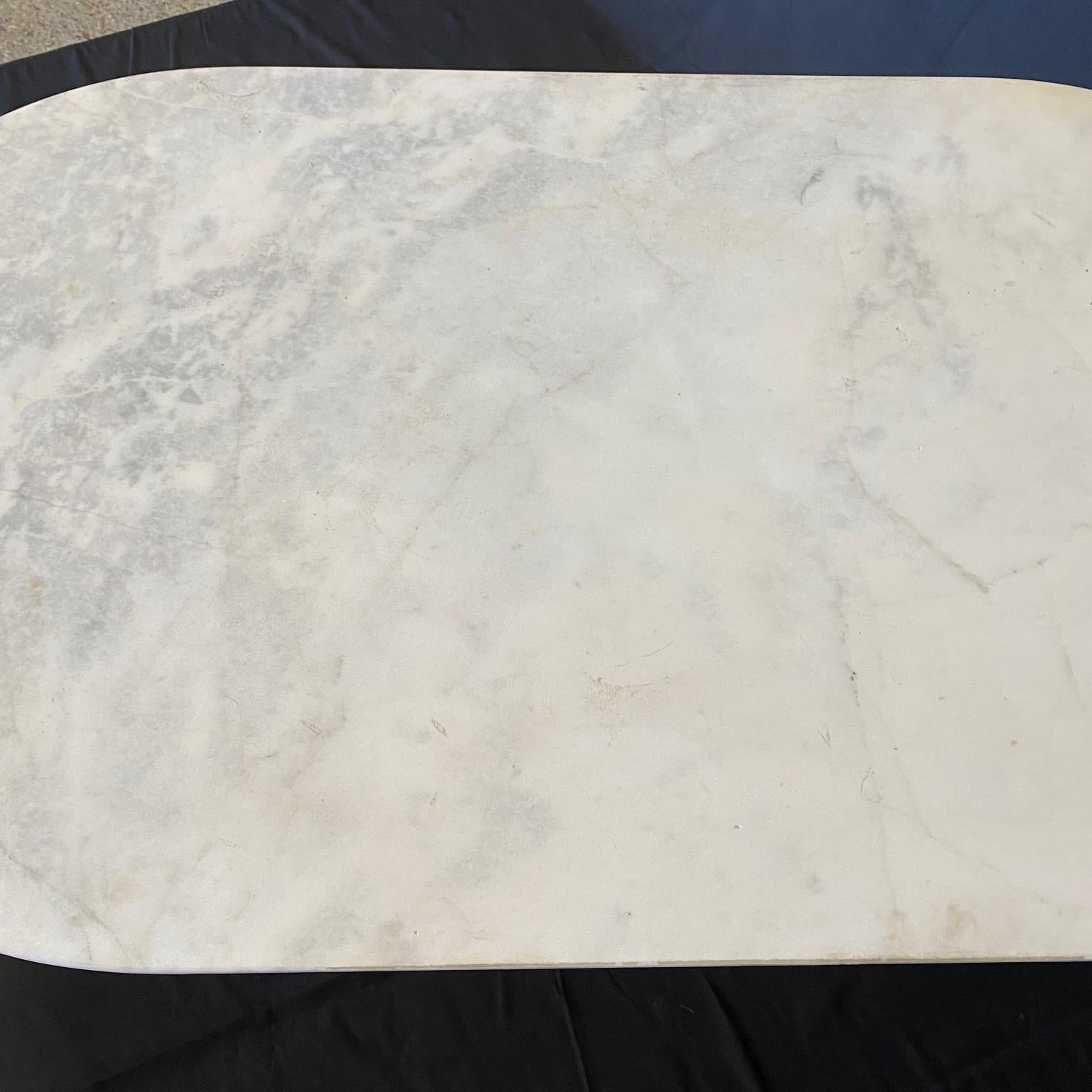 French Oval Marble Top Cafe or Bistro Table with Classic Superb Iron Base 1