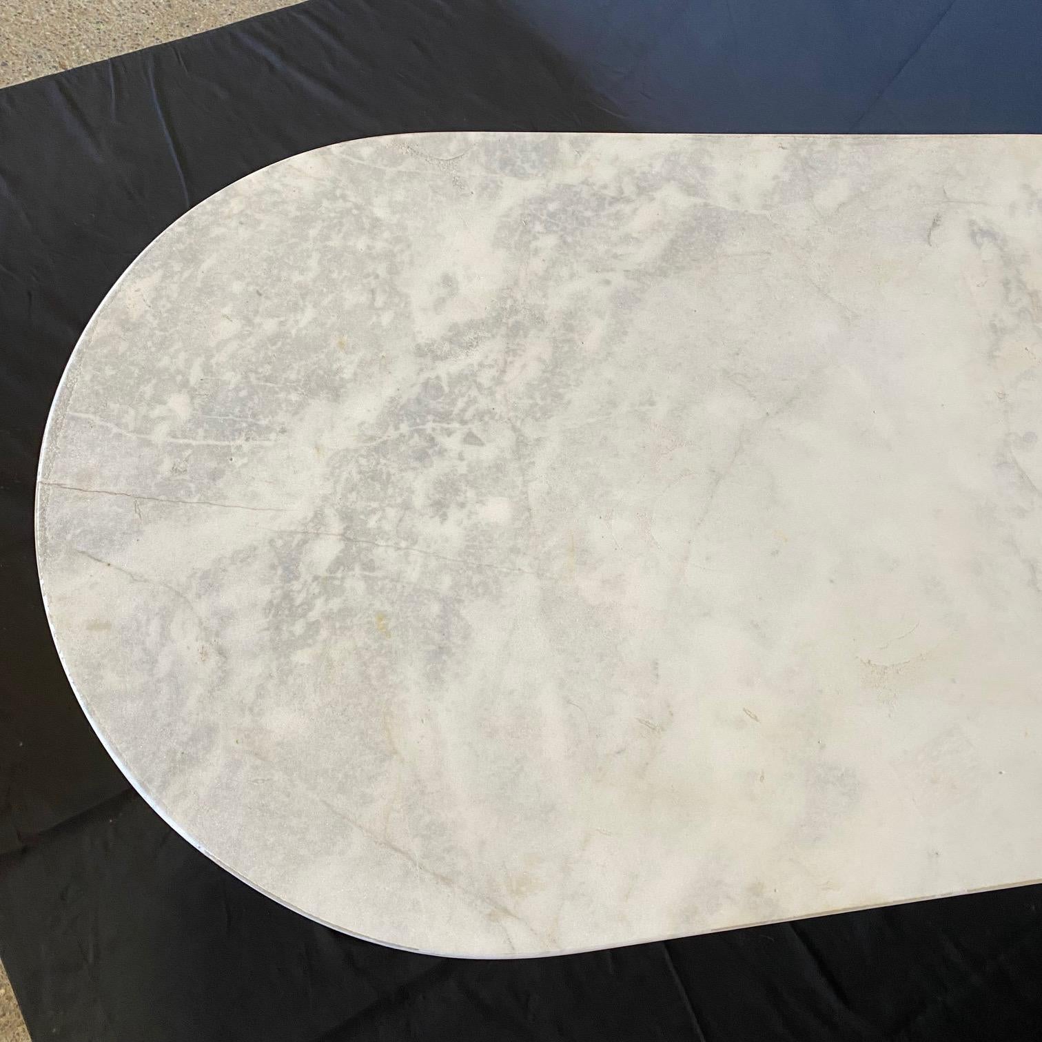 French Oval Marble Top Cafe or Bistro Table with Classic Superb Iron Base 2