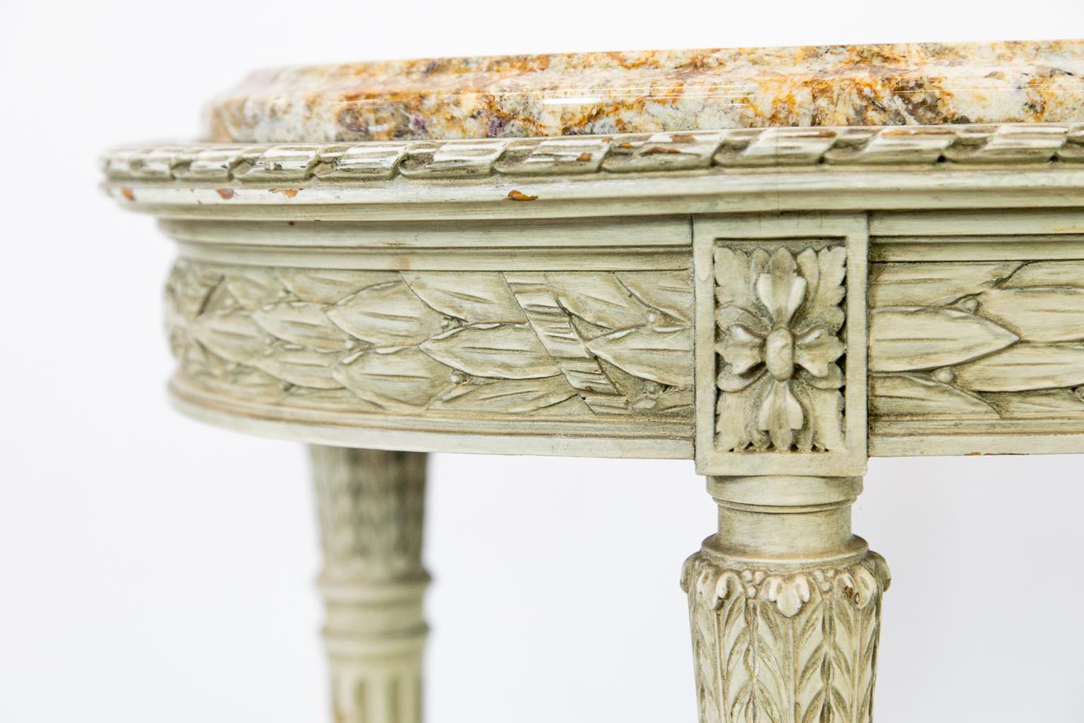 French Oval Marble-Top Center Table 6