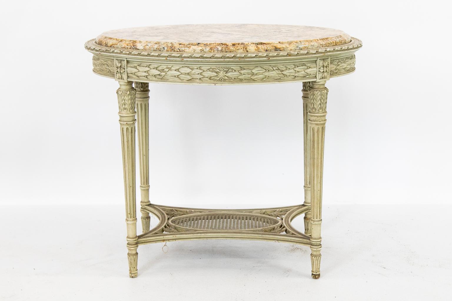 French Oval Marble-Top Center Table 8