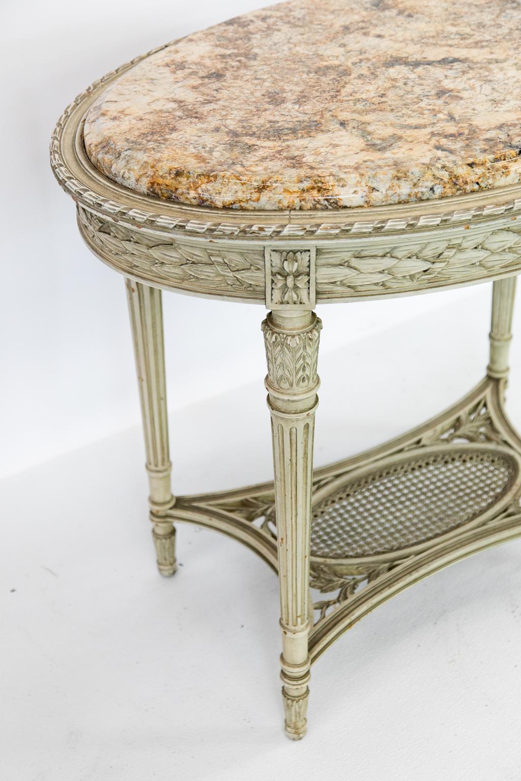 French Oval Marble-Top Center Table 1