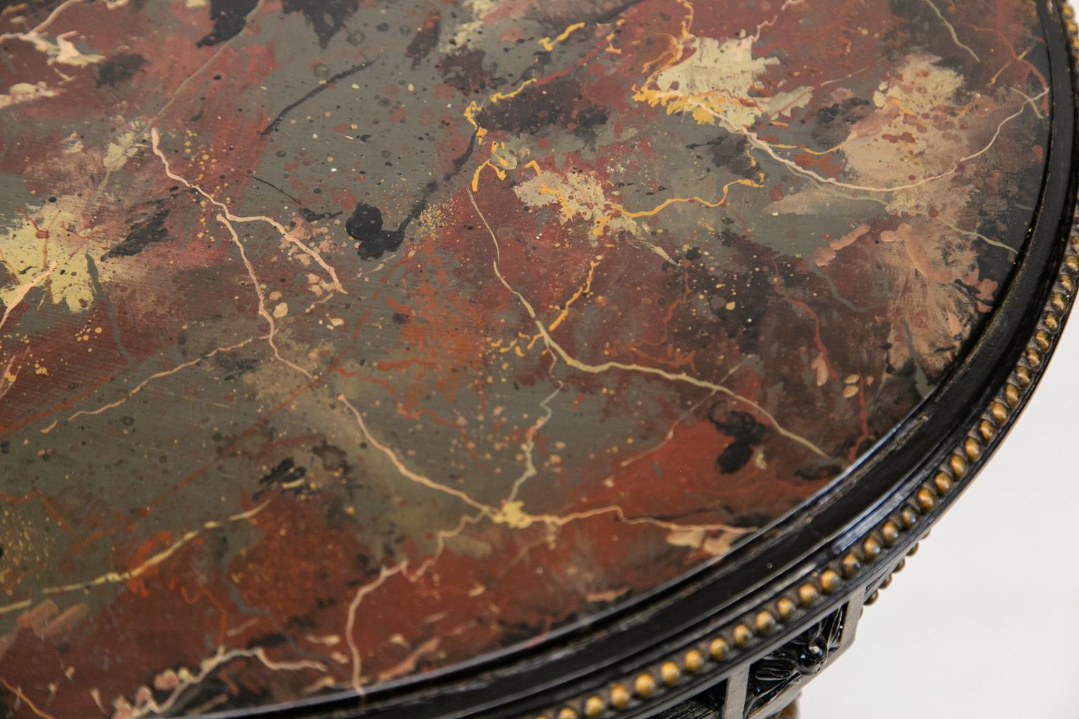 Late 19th Century French Oval Marble-Top Center Table