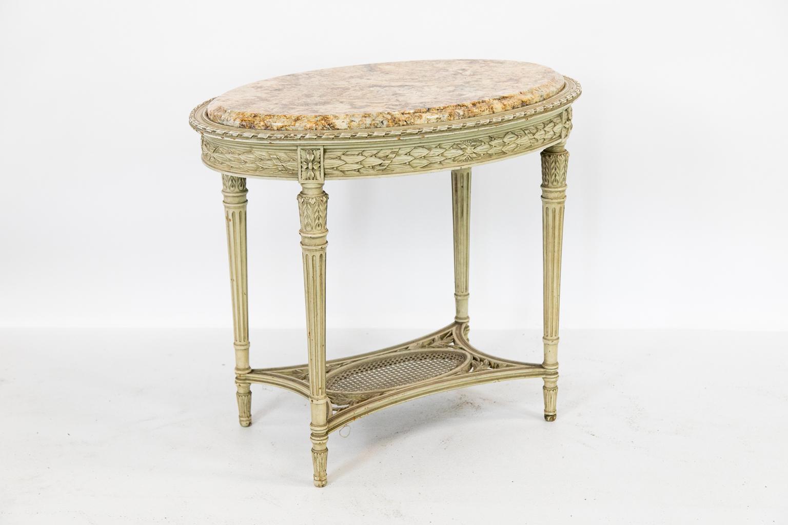 French Oval Marble-Top Center Table 2
