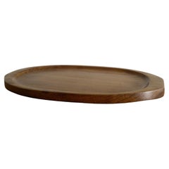 French Oval Mid Century Wooden Tray by Alexandre Noll Produced in France, 1950s