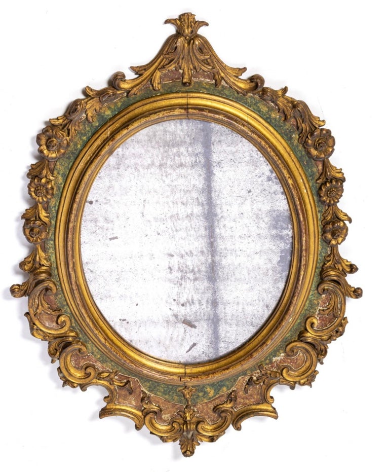 French Oval Mirror, 19th Century For Sale at 1stDibs