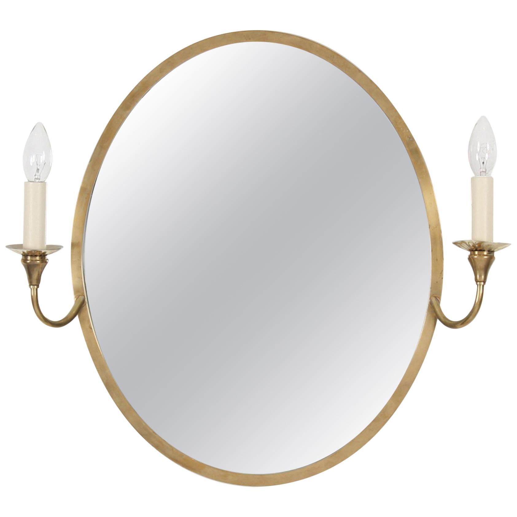 French Oval Mirror with Candle Lights