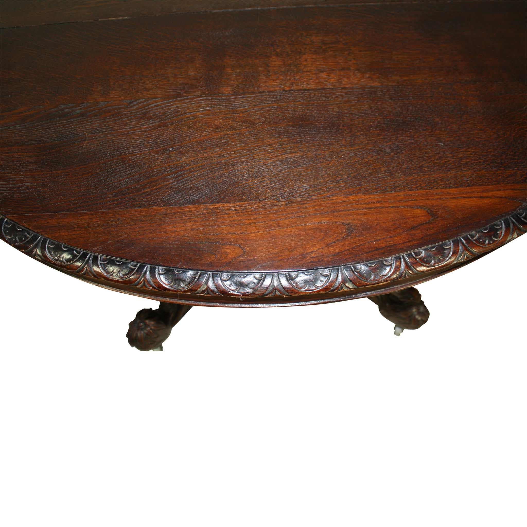 French Oval Oak Hunt Table, circa 1880 3