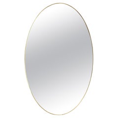French Oval Rearview Mirror Vintage 1960s