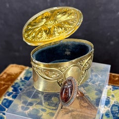 French Oval Rococo Decorated Jewelry Box, France 1780's