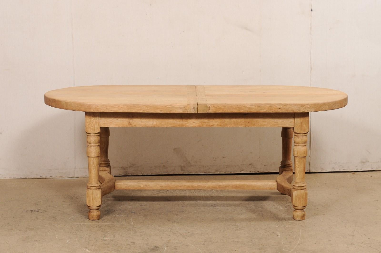 French Oval-Shaped 6.5 Ft. Long Dining Table, Mid 20th C. For Sale 6