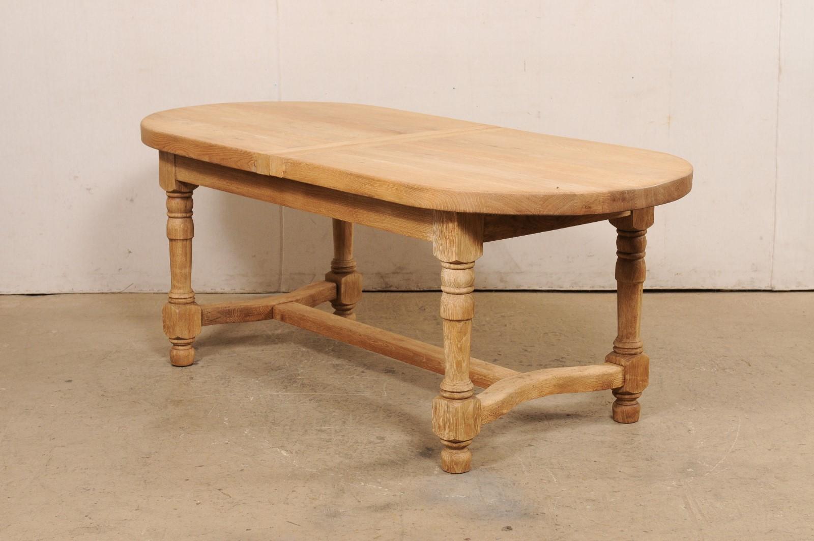 French Oval-Shaped 6.5 Ft. Long Dining Table, Mid 20th C. For Sale 1