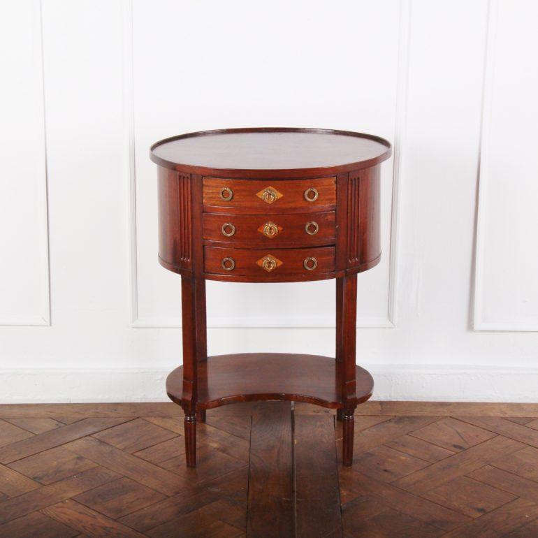 Mahogany French Oval Side Table