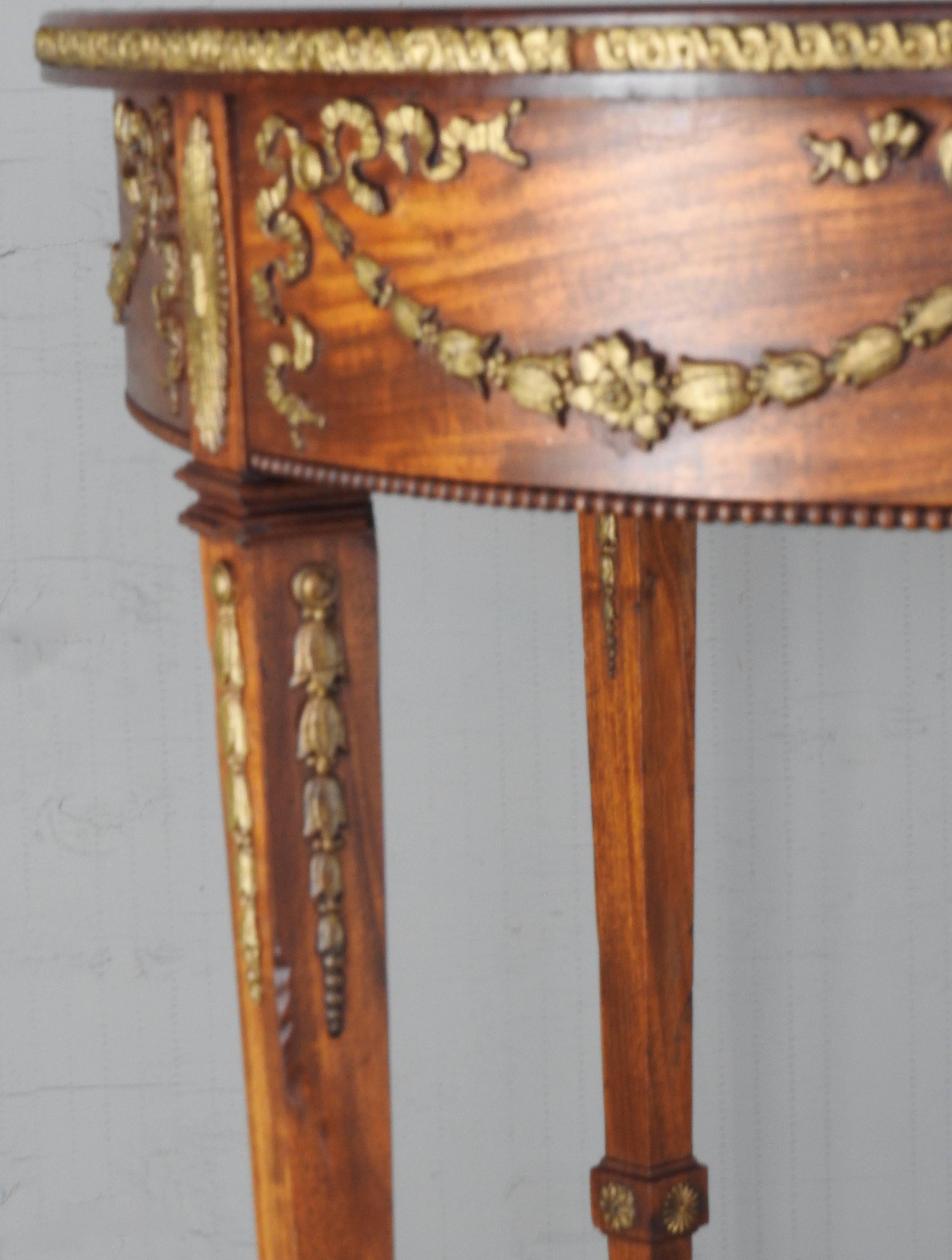 French Oval Table with Hand Carved Ormolu For Sale 1