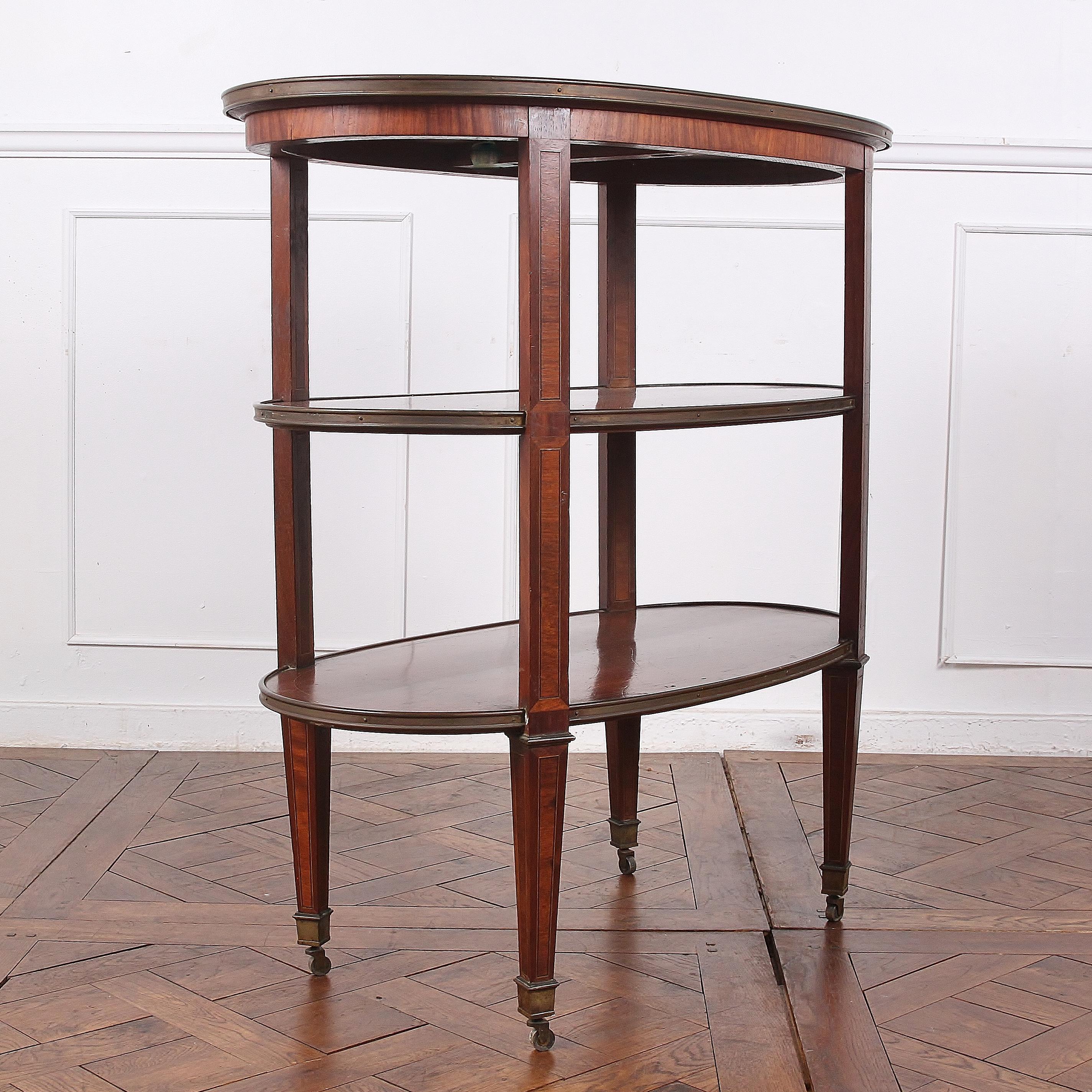Edwardian French Oval Three-Tier Trolley or Server