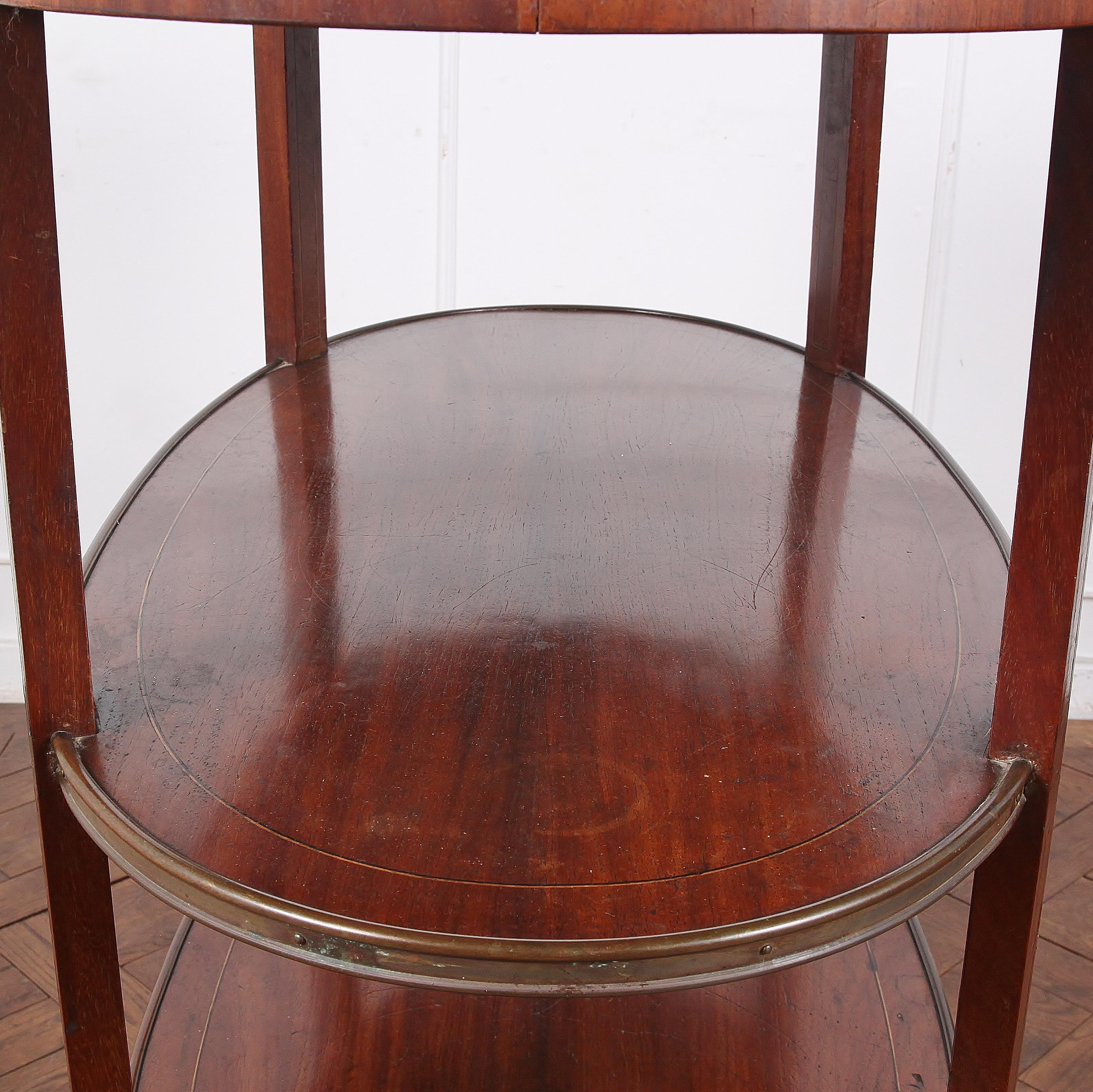 20th Century French Oval Three-Tier Trolley or Server