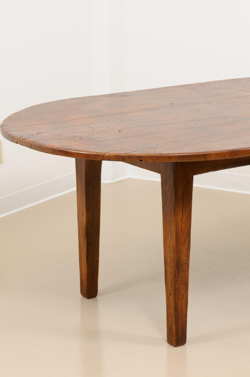 Hand-Crafted French Oval Walnut Dining Table