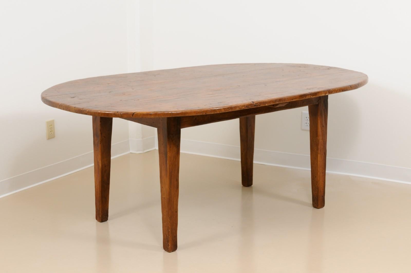 French Oval Walnut Dining Table 4