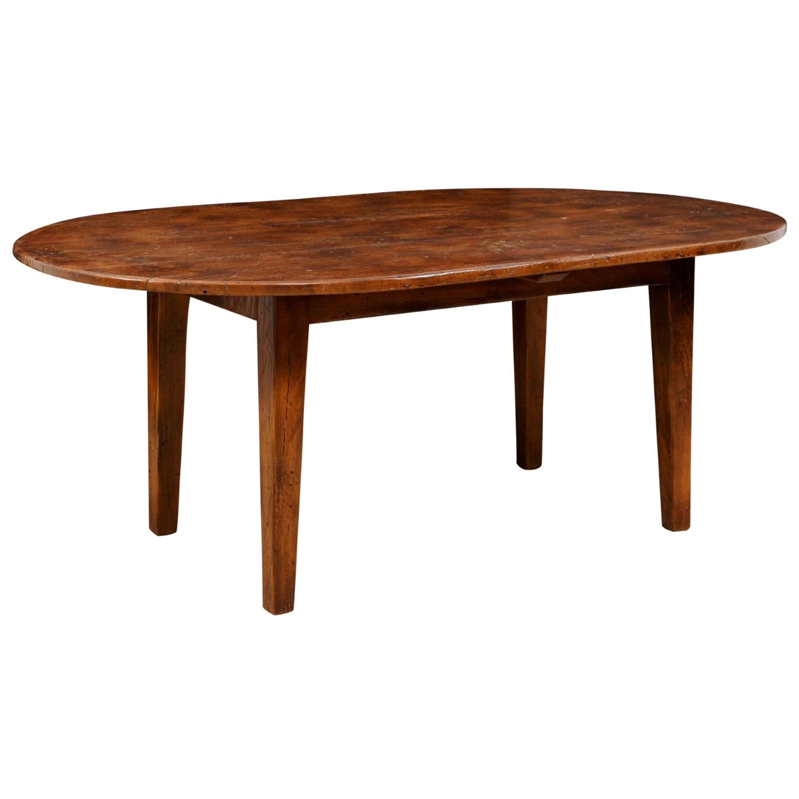 French Oval Walnut Dining Table