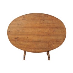 French Oval Wine Tasting Table, 19th Century Used French Oval Wine Tasting Table, 19th Century