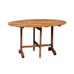 French Oval Wine Tasting Vintner's Table, Early 20th C.