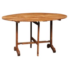 French Oval Wine Tasting Vintner's Table, Early 20th C.