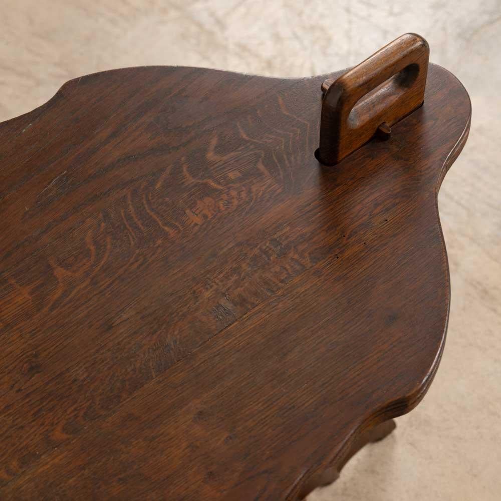 French Oval Wood Side Table en venta 3