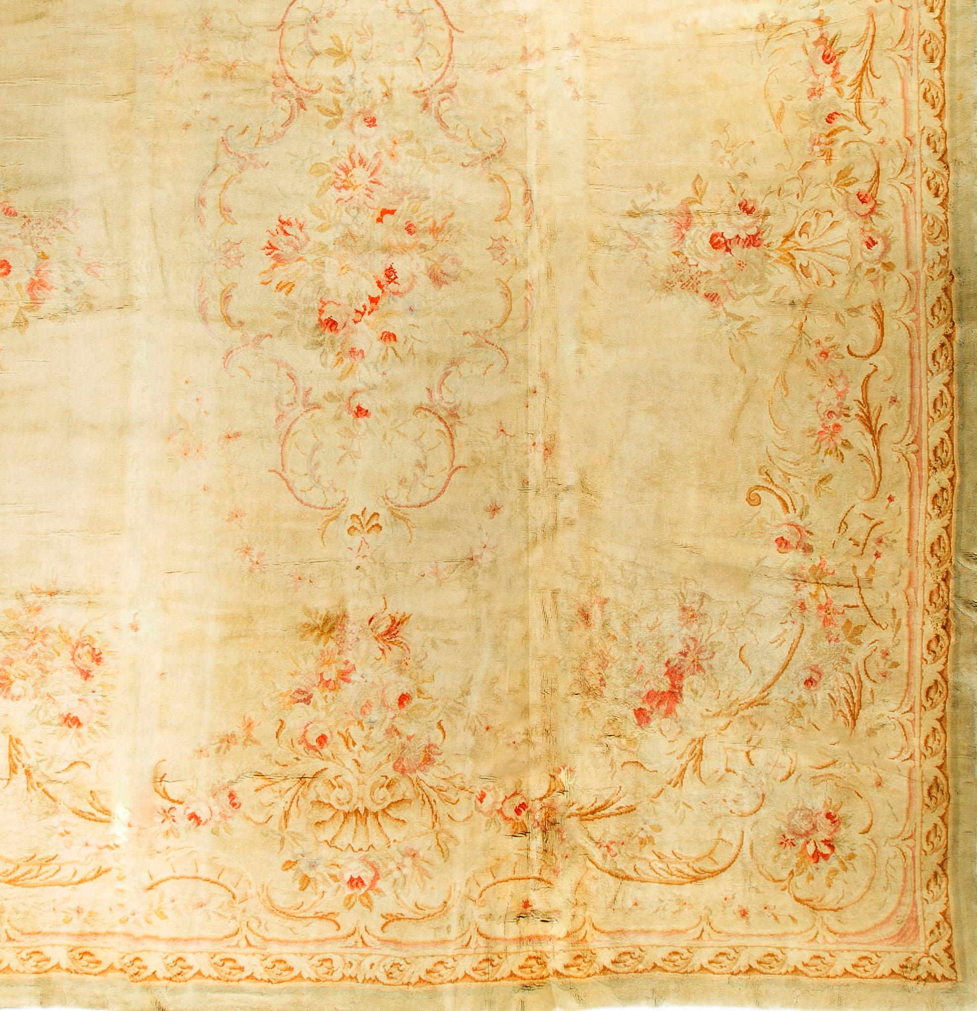 Hand-Woven French Oversize Savonnerie Rug Carpet, circa 1890 For Sale