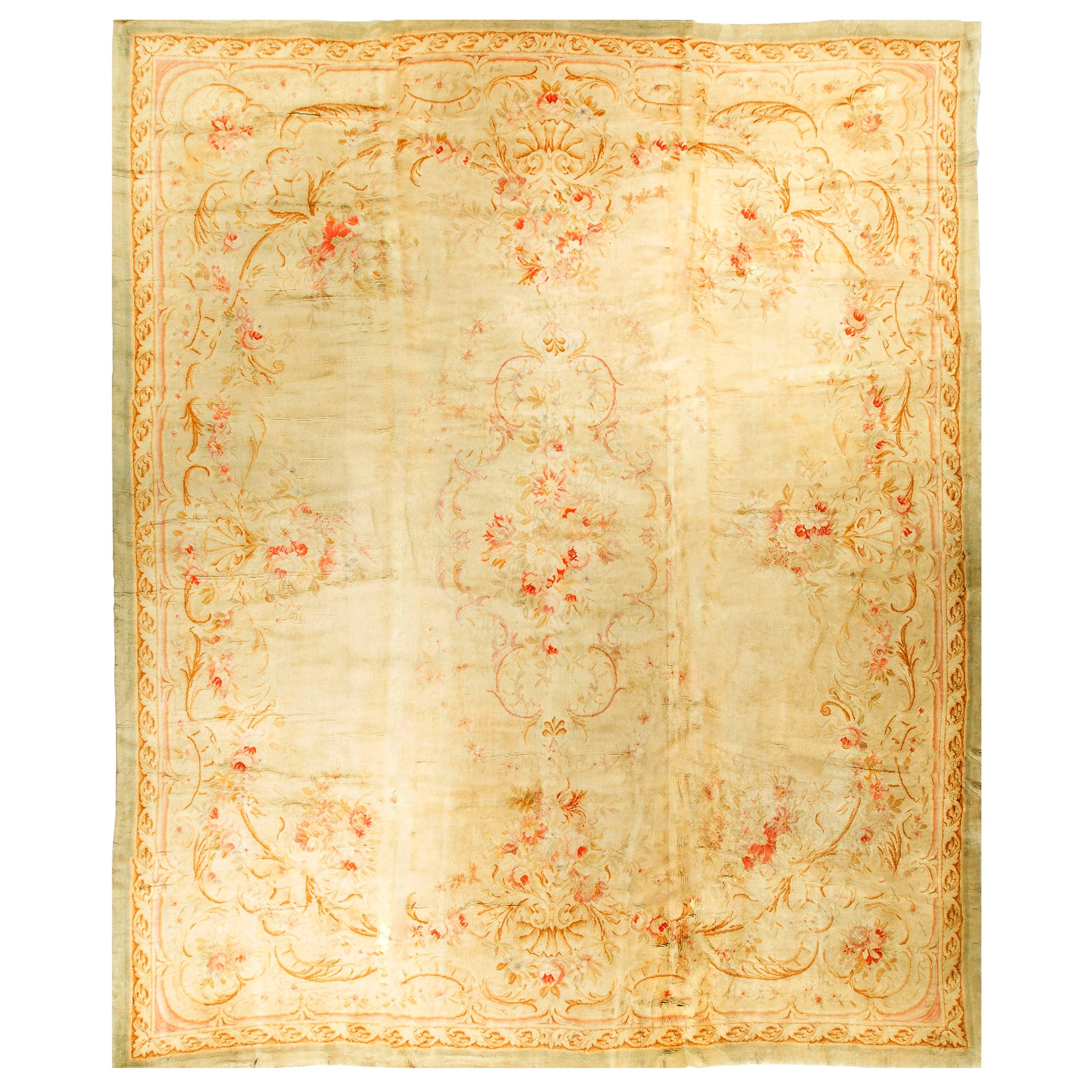 French Oversize Savonnerie Rug Carpet, circa 1890 For Sale