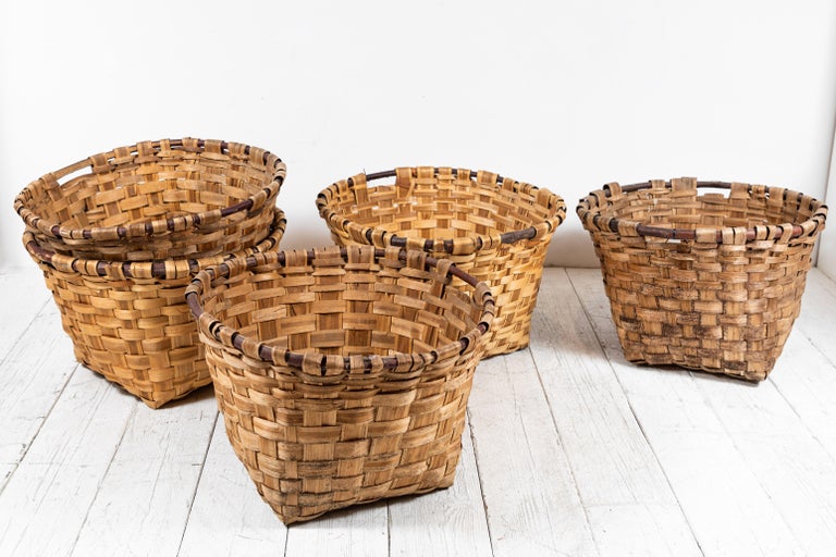 French Oversized Woven Baskets at 1stDibs