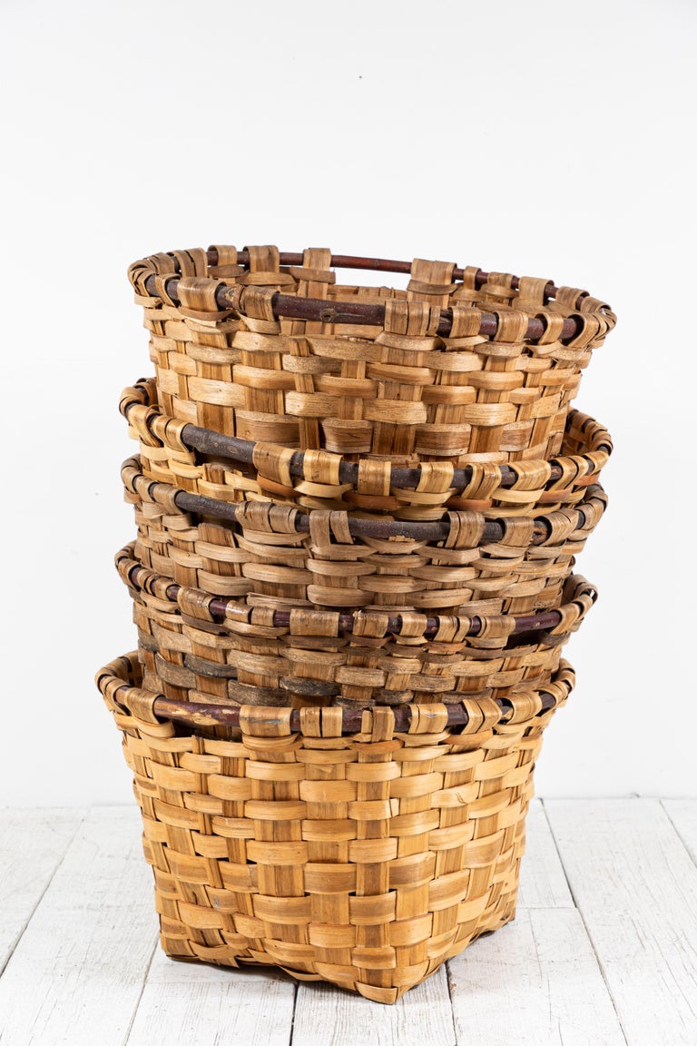 French Oversized Woven Baskets at 1stDibs