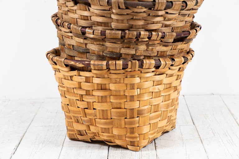 French Oversized Woven Baskets at 1stDibs