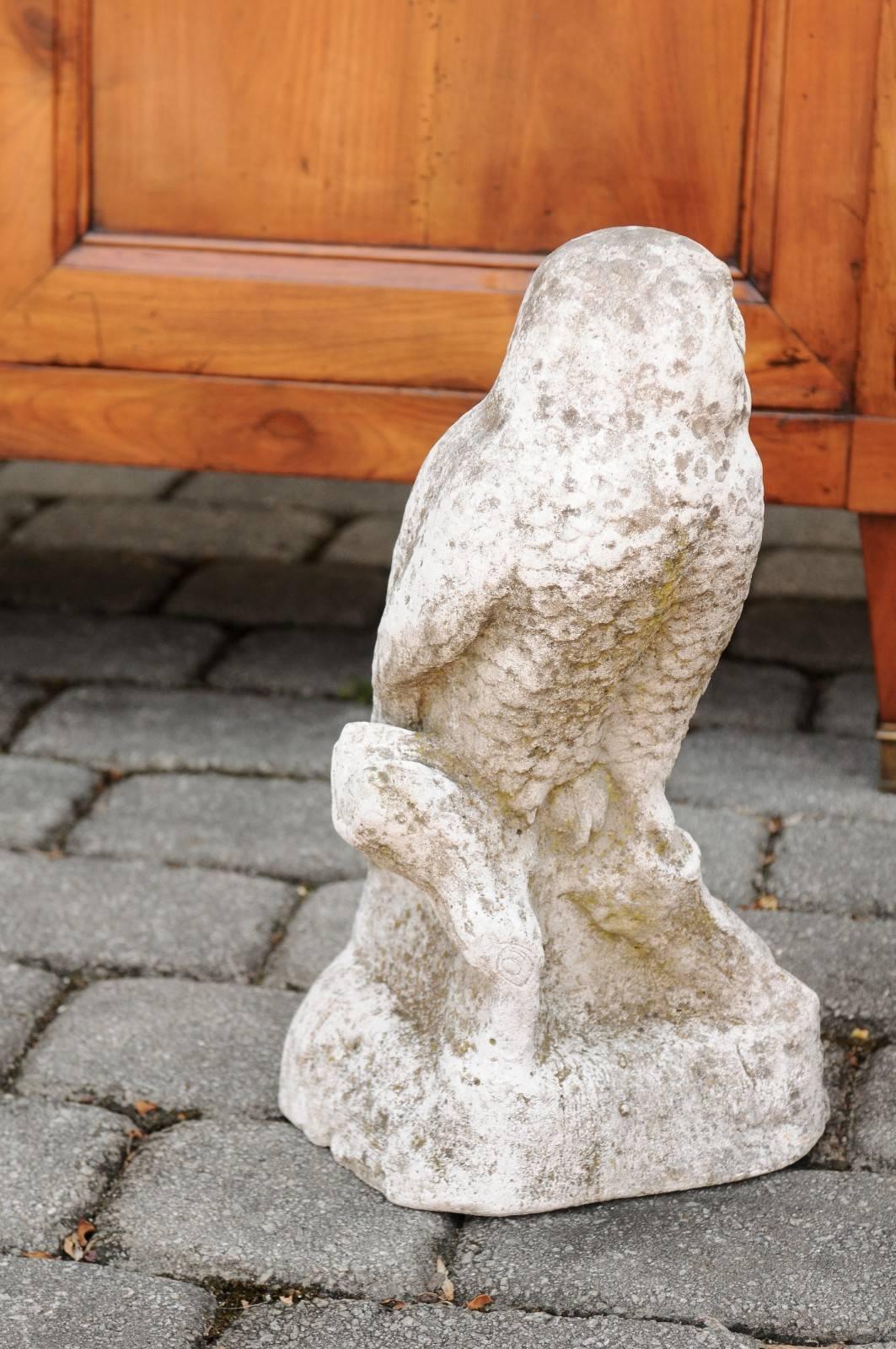 French Owl Composition Sculpture, circa 1950 with Weathered Appearance 1