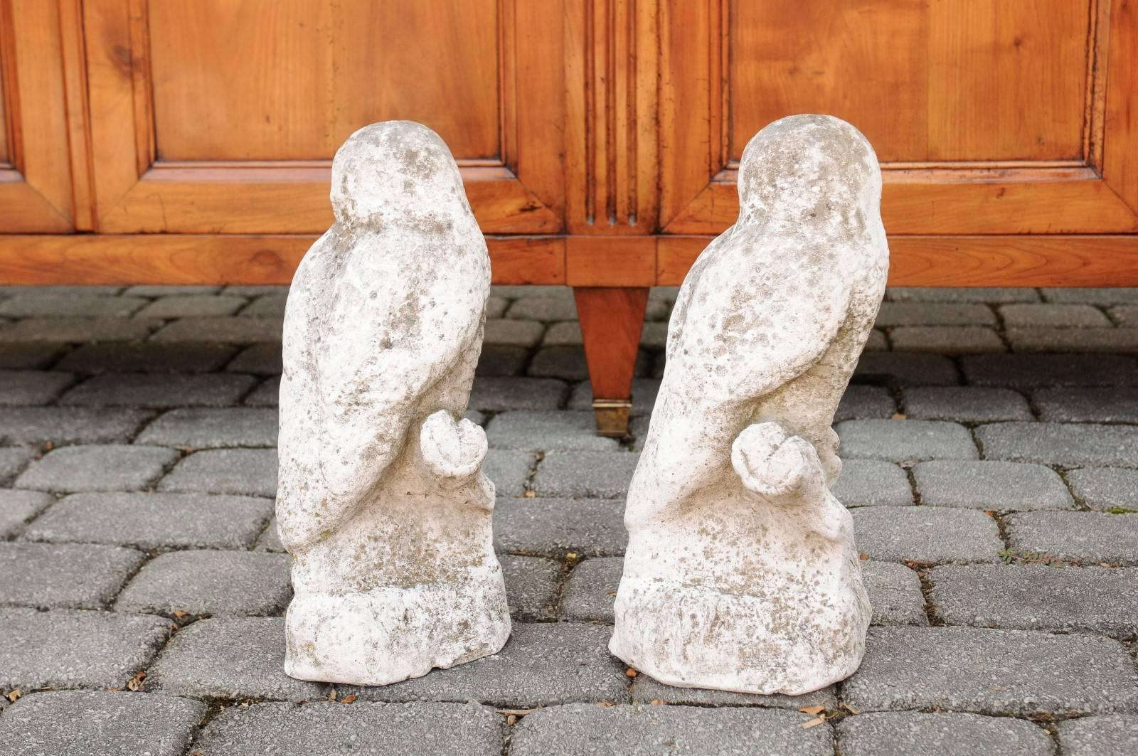 French Owl Composition Sculpture, circa 1950 with Weathered Appearance 3